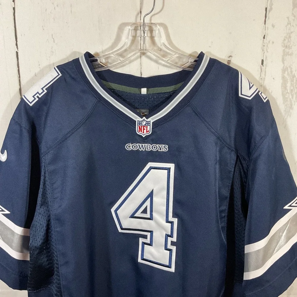 Dallas Cowboys Nike NFL On Field Jersey Size 48 Dak‎ Prescott 4 Stitched Blue